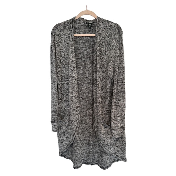Roots Sweaters - Roots medium grey open cardigan long sleeve pockets neutral cozy comfort casual